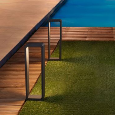 Nova Luce Ned - tuinpaal - 15 x 6 x 50 cm - 6W LED incl. - IP54 - donkergrijs