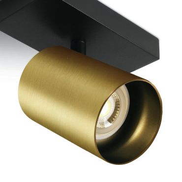 ONE Light Retro GU10 Spots - opbouwspot 1L - 13 x 7 x 10 cm - geborsteld messing
