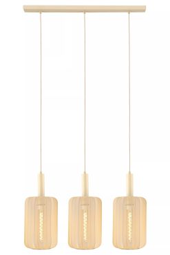 Lucide Corina - hanglamp 3L - 90 x 22 x 185 cm - beige