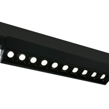 ONE Light Adjustable LED Linear Track Light - rail spot - 3-fase railsysteem - 58 x 6 x 8 cm - 10 x 5W LED incl. - zwart - warm witte lichtkleur