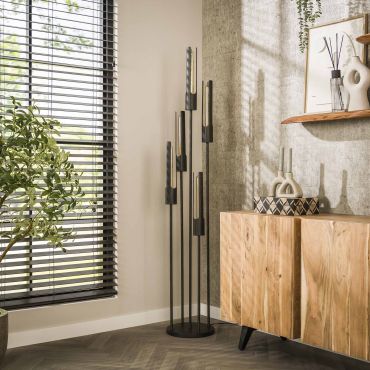 Vico Tube - vloerlamp - 176 cm - zwart