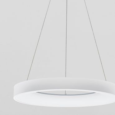Nova Luce Rando Thin - hanglamp - Ø 60 x 120 cm - 50W dimbare LED incl. - zandwit - warm witte lichtkleur