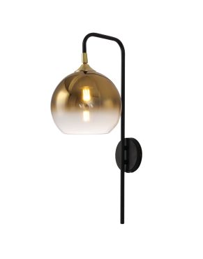 Artdelight Dajano - wandlamp - 15,5 x 54 cm - zwart met goud
