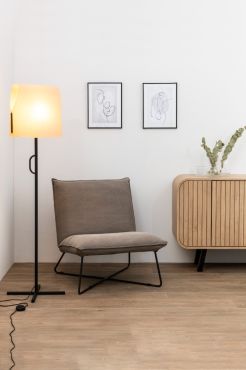 Faro Luang - staanlamp - 42 x 30 x 153 cm - karamel/zwart