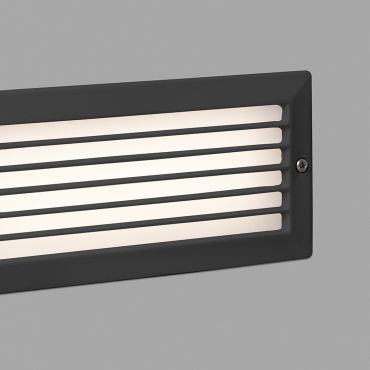 Faro Stripe III - inbouw wandverlichting - 23,3 x 7,7 x 10 cm - 5W LED incl. - IP54 - donkergrijs