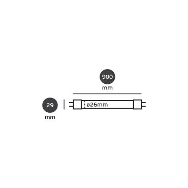 VK Lighting T8 LED TL buis - Ø 2,6 x 90 cm - G13 - 14W - niet-dimbaar - 3000K
