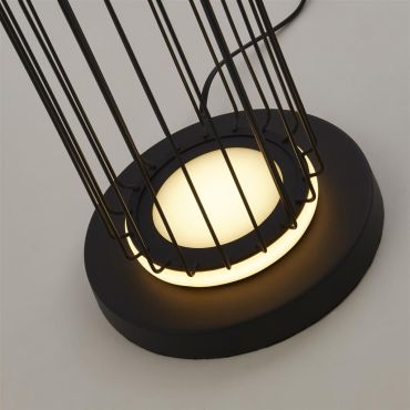 Searchlight Circolo - vloerlamp - Ø 22 x 117 cm - 35W LED incl. - zwart en wit