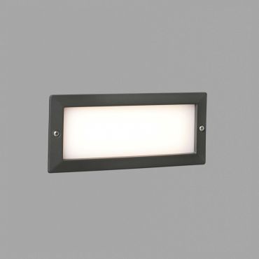 Faro Stripe - inbouw wandverlichting - 23,3 x 7,7 x 10 cm - 5W LED incl. - IP54 - donkergrijs