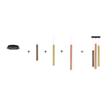 VK Lighting Rados - bevestigingsplaat voor 3 lichtpunten met driver - Ø 25,5 x 3,6 cm -  28 tot 36Vdc/230V - 20-25W LED incl. - 700Ma - zwart