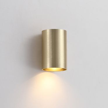 Searchlight Round - wandlamp - Ø 6,5 x 10 cm - goud