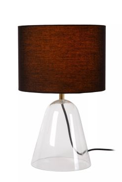 Lucide Campana - tafellamp - Ø 25 x 36,5 cm - zwart en transparant