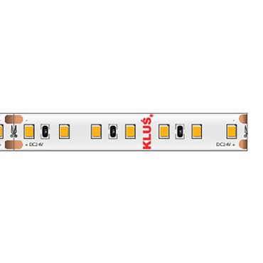 KLUS LED strip - 0,8cm breed, 500cm lengte - 24Vdc - dimbaar - 9,6W LED per meter - 140 LEDs per meter - IP20