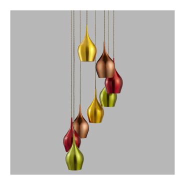 Searchlight Vibrant - hanglamp - Ø 36 x 170 cm - multicolour
