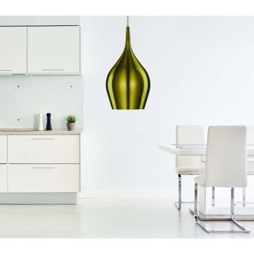 Searchlight Vibrant - hanglamp - Ø 12 x 142 cm - groen