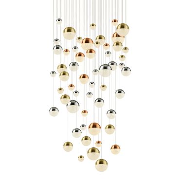 Searchlight Planets - hanglamp - Ø 140 x 323 cm - 55 x 7W dimbare LED incl. - multicolour