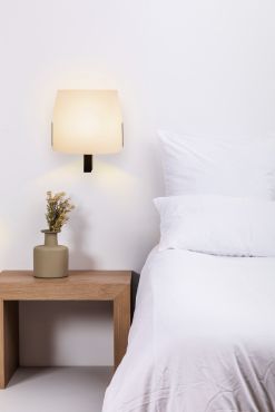 Faro Luang - wandlamp - 28 x 33 x 20,5 cm - beige/zwart