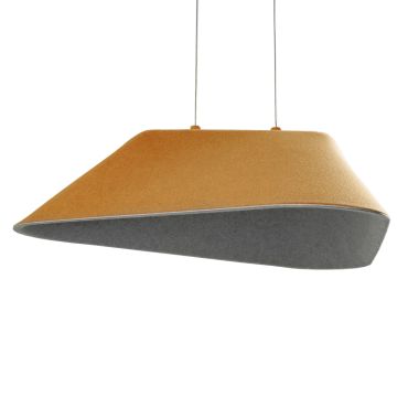 Maxlight Carbon - hanglamp - 55 x 50 x 220 cm - 8W LED incl. - geel en grijs
