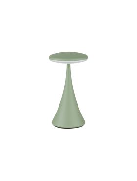 Nova Luce Elbo - oplaadbare tafellamp buiten - Ø 9 x 17 cm - 2W dimbare LED incl. - IP54 - olijfgroen