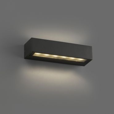 Faro Doro - wandverlichting - 22 x 7 x 4,8 cm - 13W LED incl. - IP65 - donkergrijs