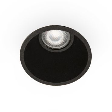 Faro Fresh - inbouwspot - Ø 90 mm, Ø 83 mm inbouwmaat - IP44 - mat zwart