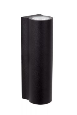 Lucide Akra - buiten wandverlichting - 5,5 x 6,5 x 20 cm - 2x 13W LED incl. - IP54 - zwart