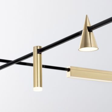 Nova Luce Bar - lichtpunt magnetisch railsysteem - Ø 3 x 14,9 cm - 5W LED incl. - satijn messing