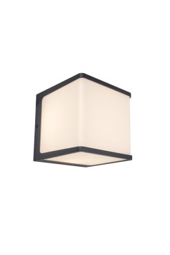 Lutec Doblo - buiten wandverlichting - 15 x15 x15 cm - 19,1W LED incl. - IP54 - donkergrijs