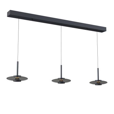 Artdelight Madison - hanglamp - 130 x 9 x 200 cm - 3 x 11W dimbare LED incl. - zwart