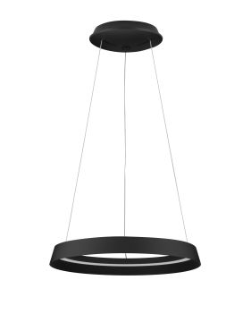 Nova Luce Ormi - hanglamp - Ø 45 x 150 cm - 38W dimbare LED incl. - zandzwart