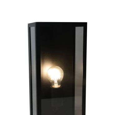 Artdelight Rowin - wandlamp - 16 x 11 x 35 cm - IP44 - zwart