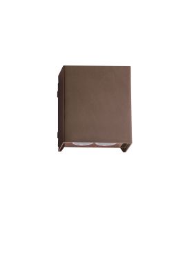 Nova Luce Elio - buiten wandverlichting - 11,4 x 13 x 6,2 cm -  12W LED incl. - IP65 - corten