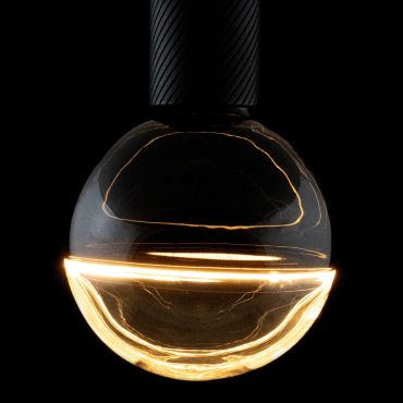 Segula LED lamp - 2Tone Globe - Ø 14,5 x 21 cm - E27 - 6W dimbaar - 1900K - zwart en transparant