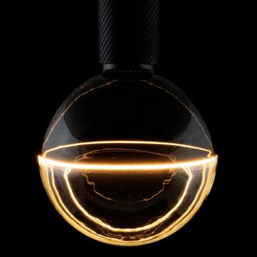 Segula LED lamp - 2Tone Globe - Ø 12,7 x 18 cm - E27 - 5W dimbaar - 1900K - zwart en transparant