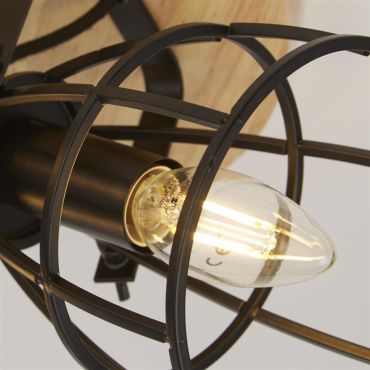 Searchlight Vision - plafondlamp - Ø 38 x 23 cm - mat zwart