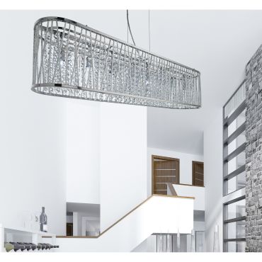 Searchlight Elise - hanglamp - 104 x 22 x 140 cm - chroom