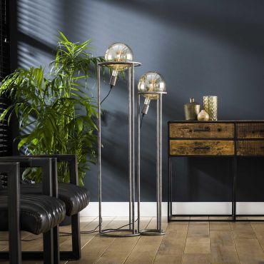 Vico Match - staanlamp - 43 x 30 x 120 cm - oud zilver