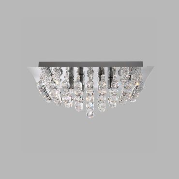Searchlight Hanna - plafondverlichting - 45 x 45 x 19 cm - chroom