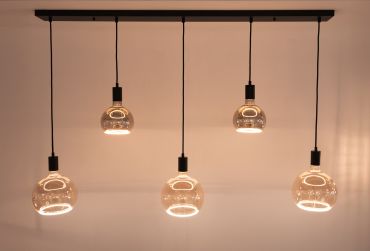 Lichtkoning Ensemble - hanglamp 5L - 130 x 10 x 150 cm - zwart