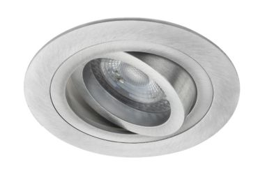 SHOWROOMMODEL -Energetic Brindisi - set van 3 - 6,7W dimbare LED incl. -  Ø 92 mm,  Ø 78 mm inbouwmaat - geborsteld aluminium (einde reeks)