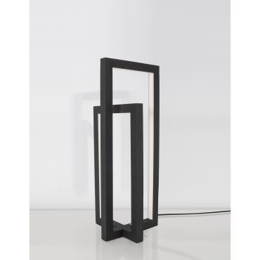 Nova Luce Zesiro - tafellamp - 17 x 17 x 42 cm - 12W dimbare LED incl. - zwart