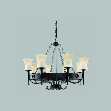 Searchlight Cartwheel - luster - Ø 88 x 135 cm - mat zwart en wit
