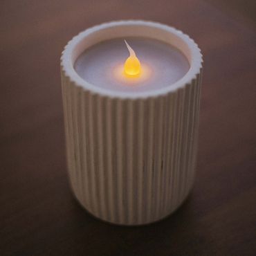 New Garden Dolo Ceramic - LED kaars met afstandsbediening - Ø 8 x 10 cm - IP44 - wit