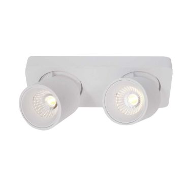 Artdelight Laguna - opbouwspot 2L - 22 x 8,5 x 9,5 cm - 2 x 6W dimbare LED incl. - wit