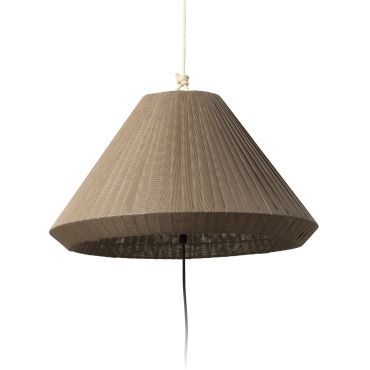 Faro Saigon - draagbare lamp met stekker - Ø 19 x 38 cm - IP65 - bruin