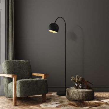 Searchlight Calumn - vloerlamp - 55 x 24 x 143 cm - mat zwart