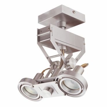 Artdelight Koln - opbouwspot 2L - 18 x 18 x 28 cm - 2 x 5W dimbare LED incl. - aluminium