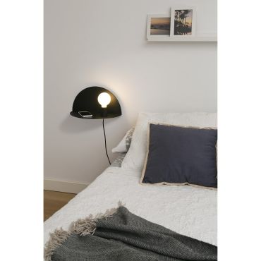 Faro Nit Right - wandverlichting met schakelaar - 40 x 20 x 20 cm - mat zwart