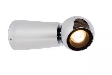 Lucide Ipsos - buiten wandlamp - Ø 6 x 15 cm - 6W LED incl. - IP54 - chroom