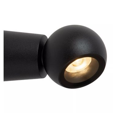 Lucide Ipsos - buiten wandlamp - Ø 6 x 15 cm - 6W LED incl. - IP54 - zwart
