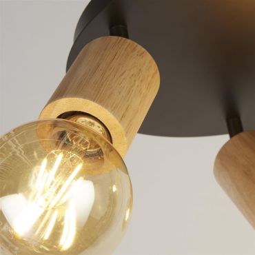 Searchlight Spinny - opbouwspot 3L - Ø 42 x 15 cm - mat zwart